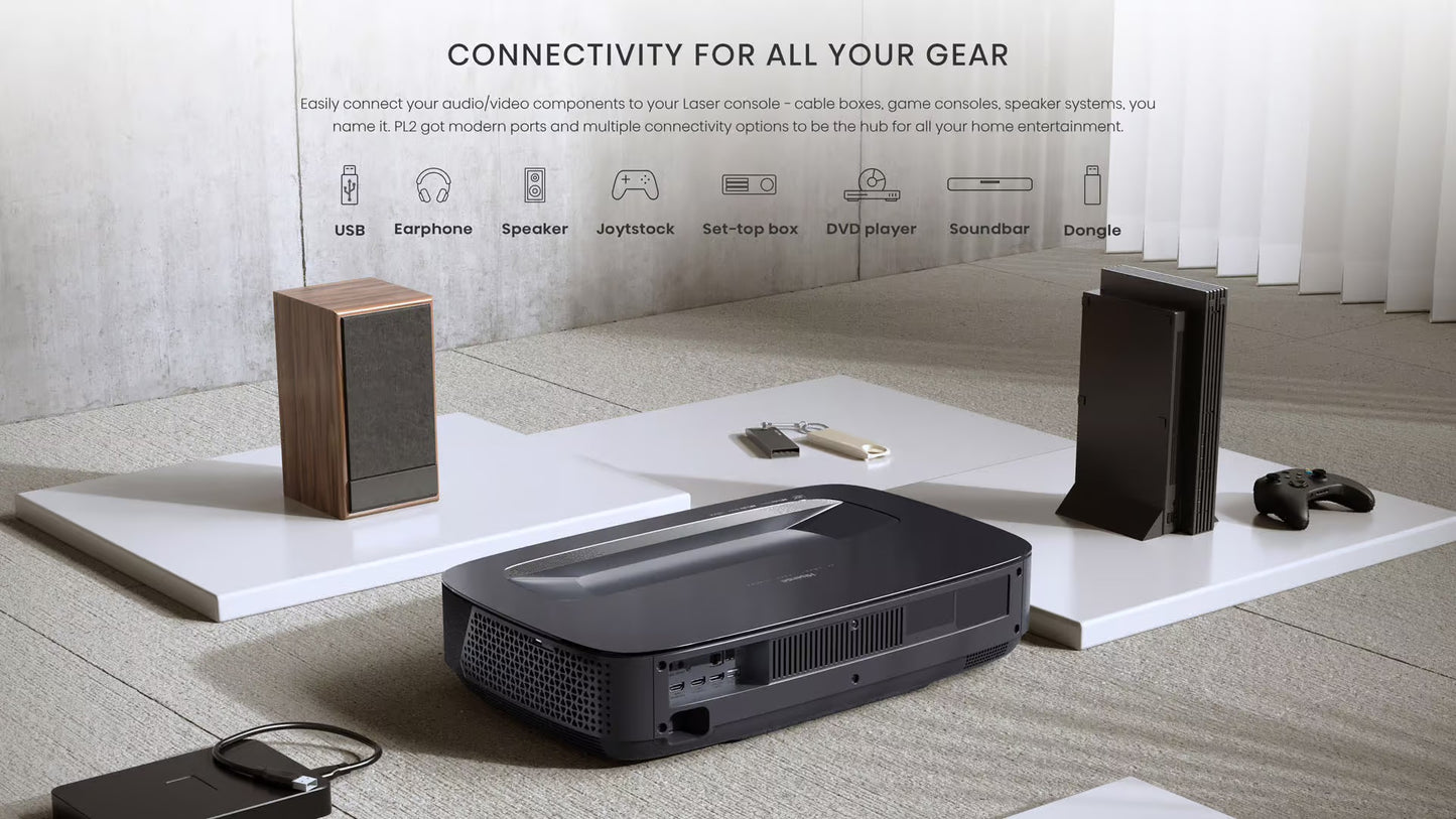 Hisense PL2 80″ – 150″ Projector +120" Screen