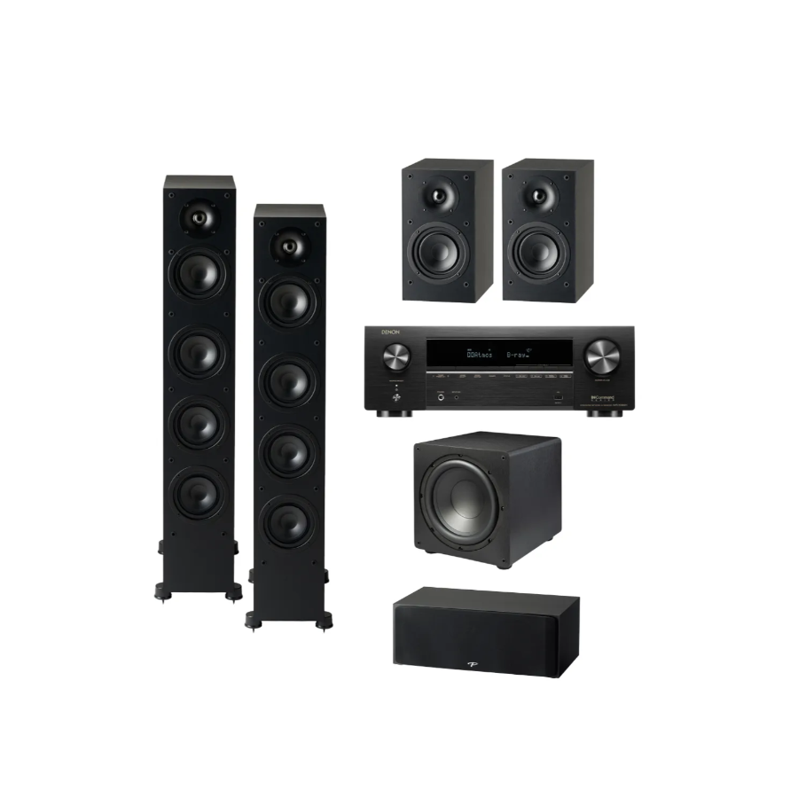 Paradigm Monitor SE 6000F 5.1 System (MatteBlack) with Denon AVRX1800H