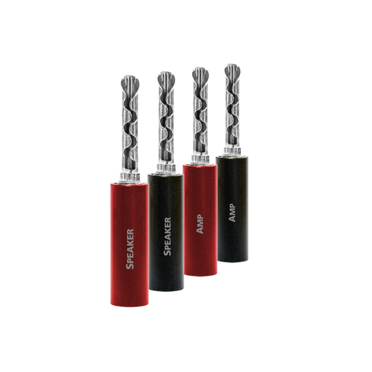 Banana plug connectors from speakers to amp